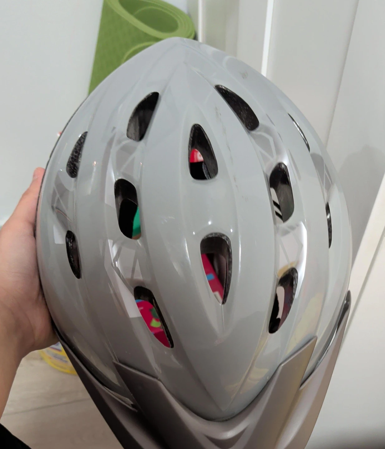 Grey Bicycle Helmet
