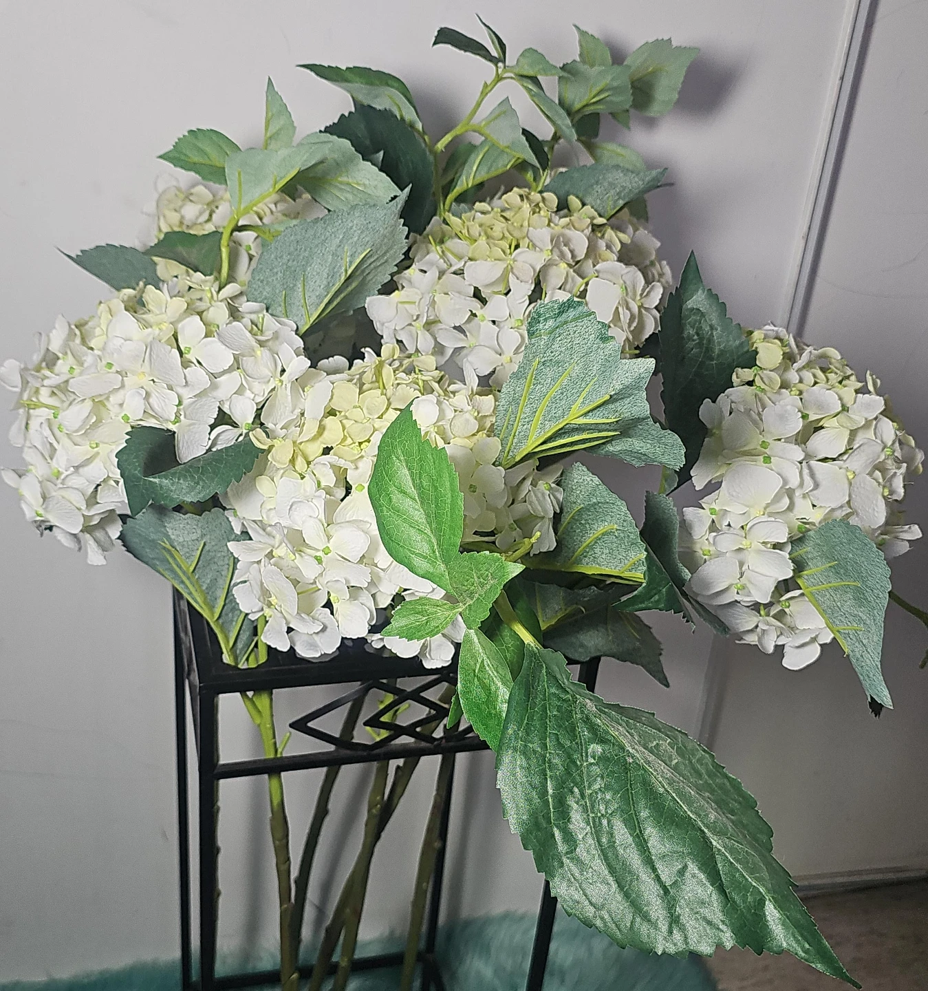 White Hydrangea Artificial Flower Arrangement