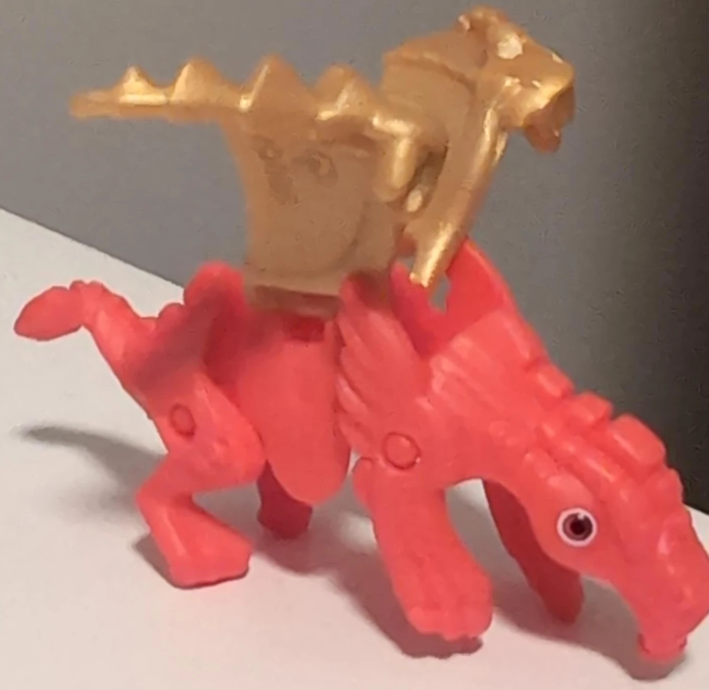 Red Dragon Toy with Gold Wings
