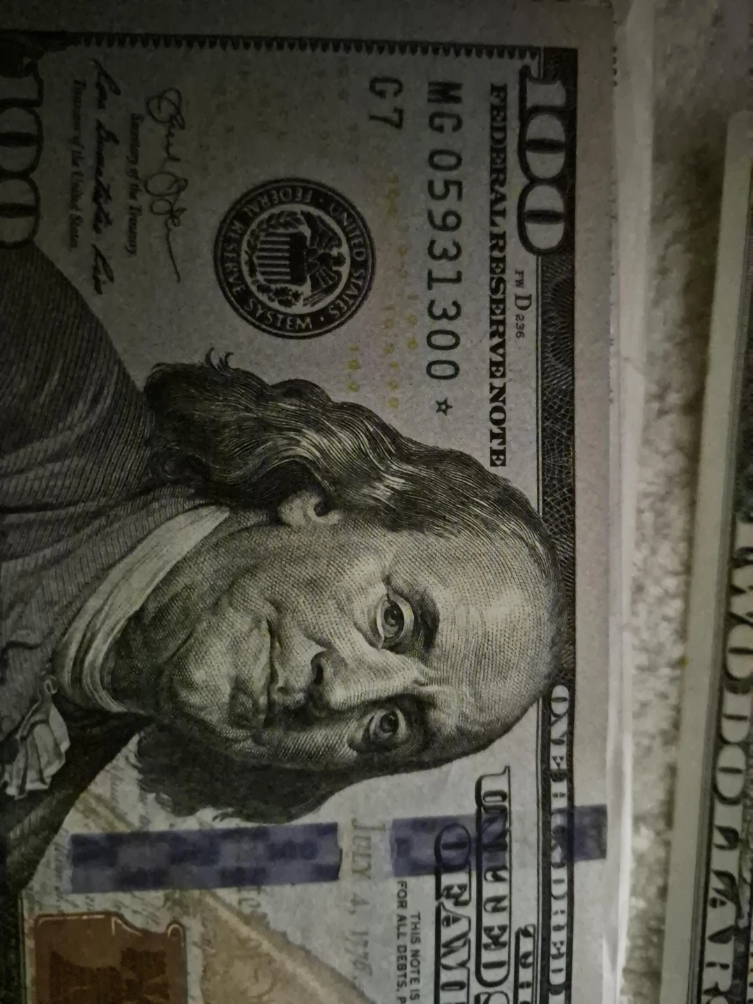 US $100 Dollar Bill