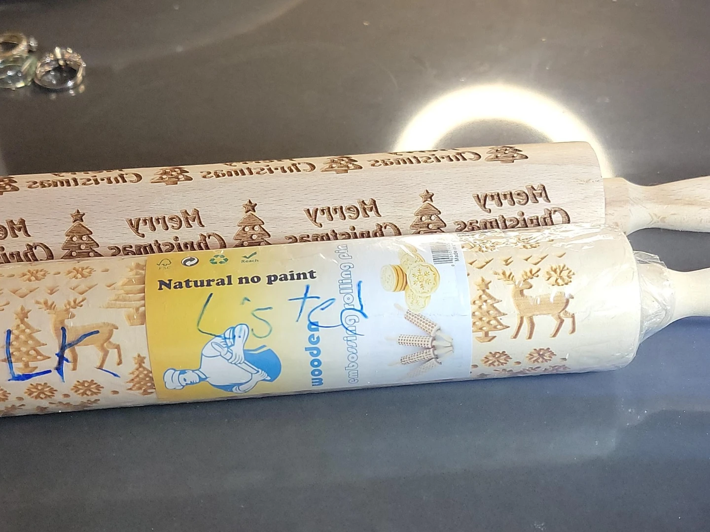 Christmas Embossing Rolling Pin Set - New