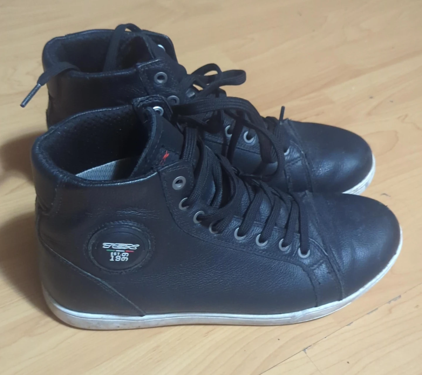 TCX Black Leather Motorcycle Riding Shoes