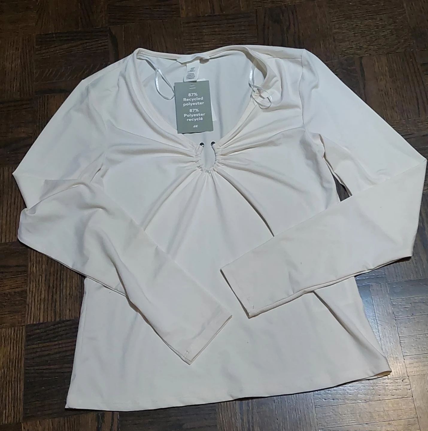 H&M Cream Long Sleeve Top - Size M
