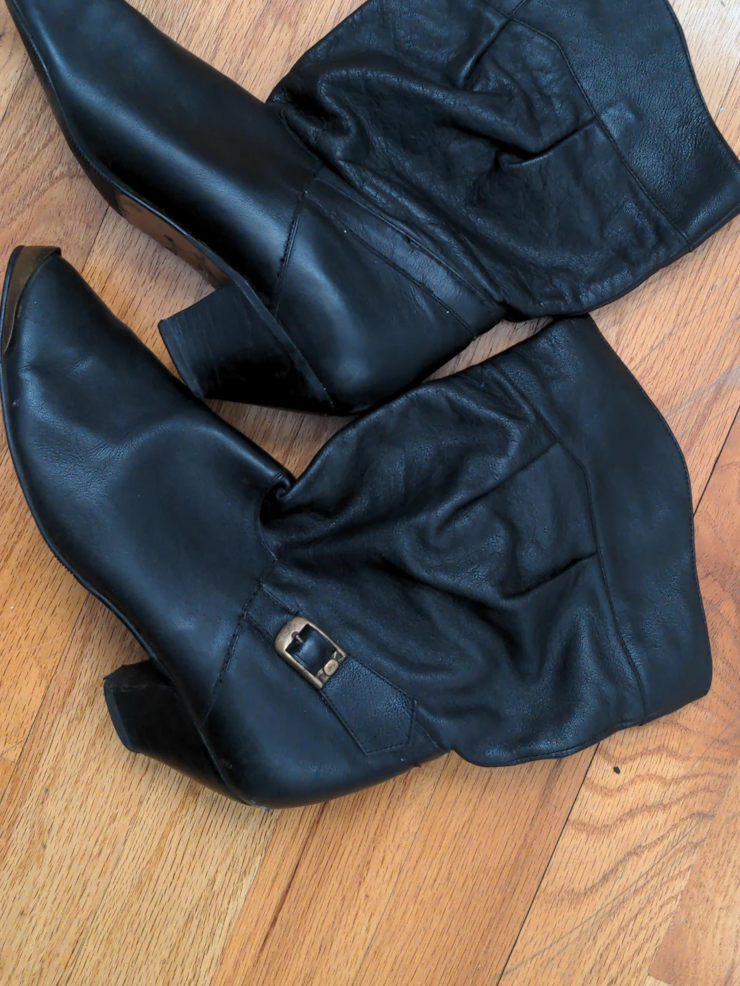 Black Leather Ankle Boots vintage