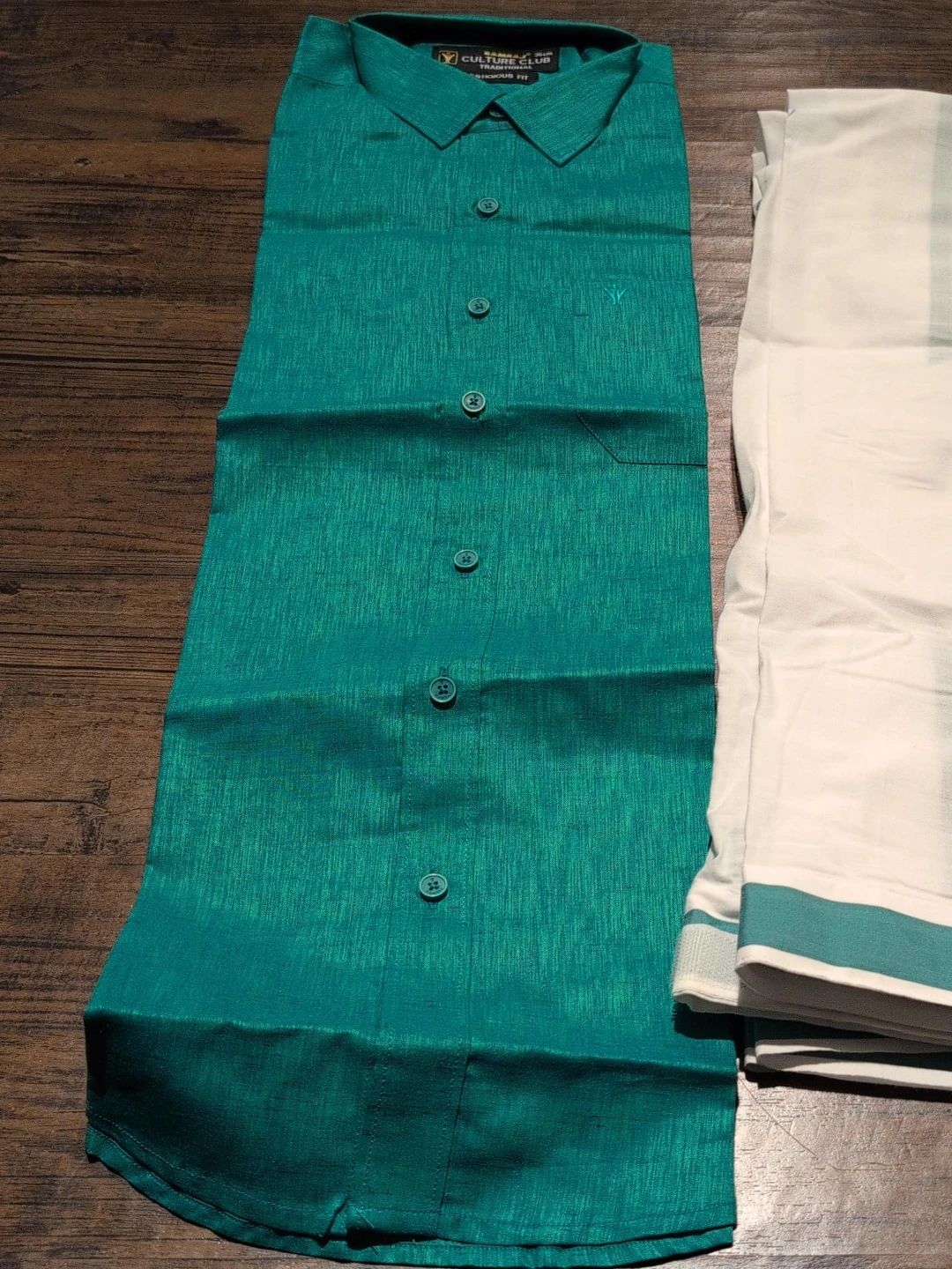 Culture Club Men's Green Button-Up Shirt