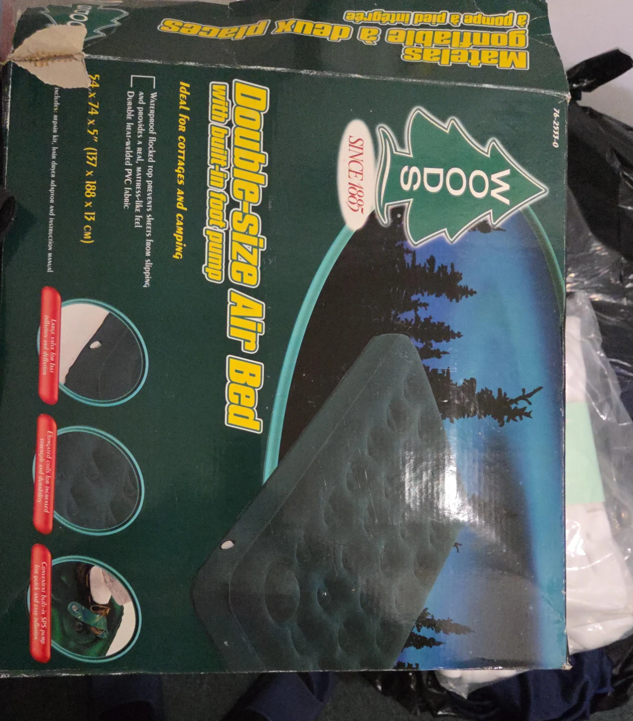 Woods Double-Size Air Bed w/ Foot Pump
