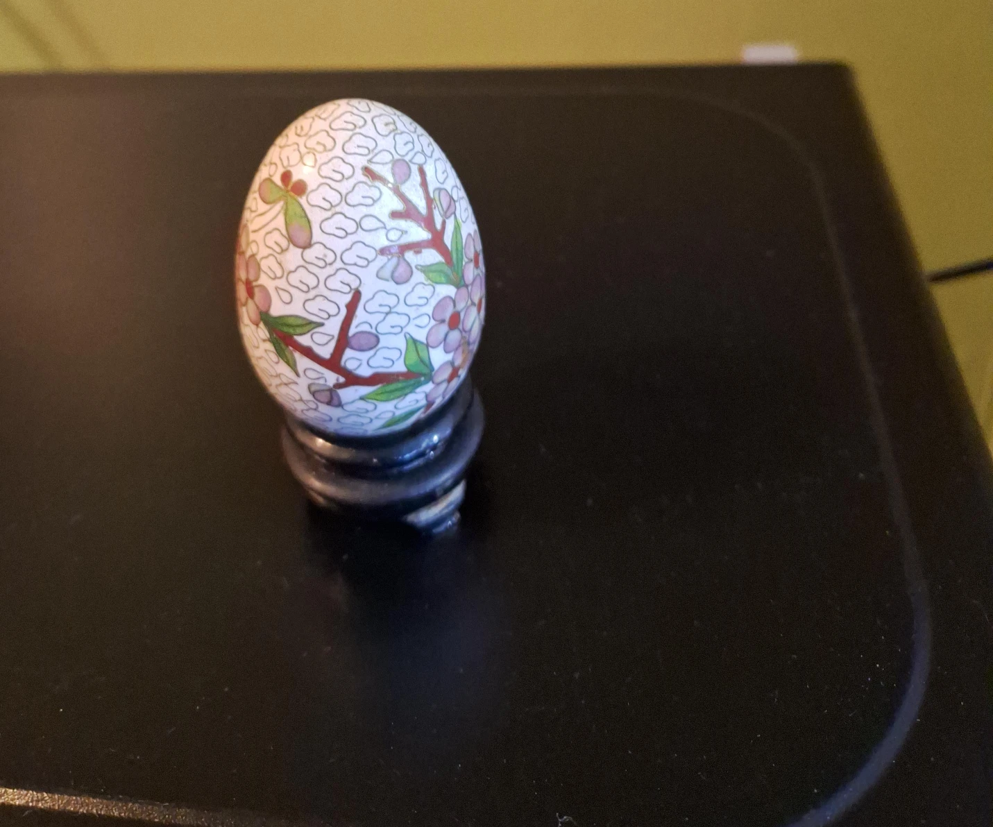 Decorative Egg Figurine with Floral Design