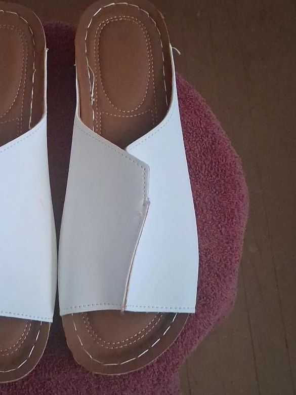 White Slide Sandals