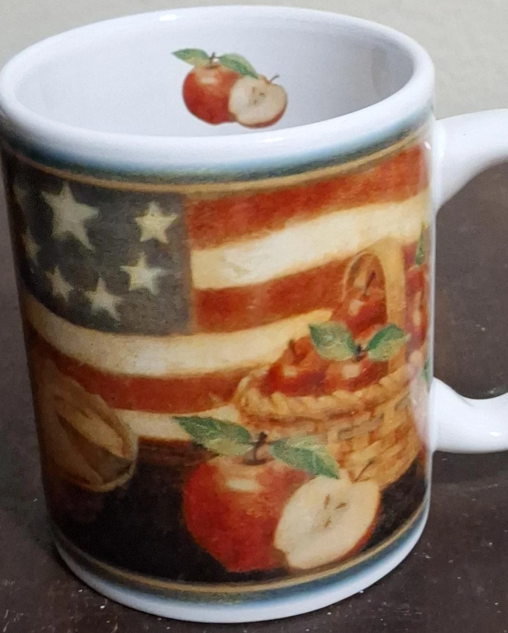 American Flag Apple Mug