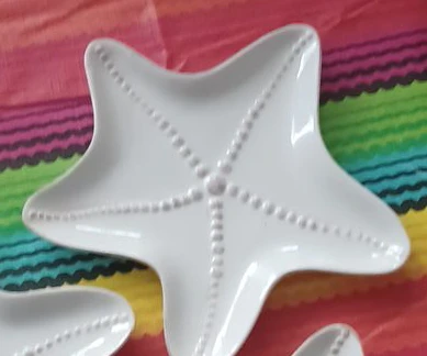 Blue Sky Starfish Shaped Small 4× Plates Set - White Ceramic