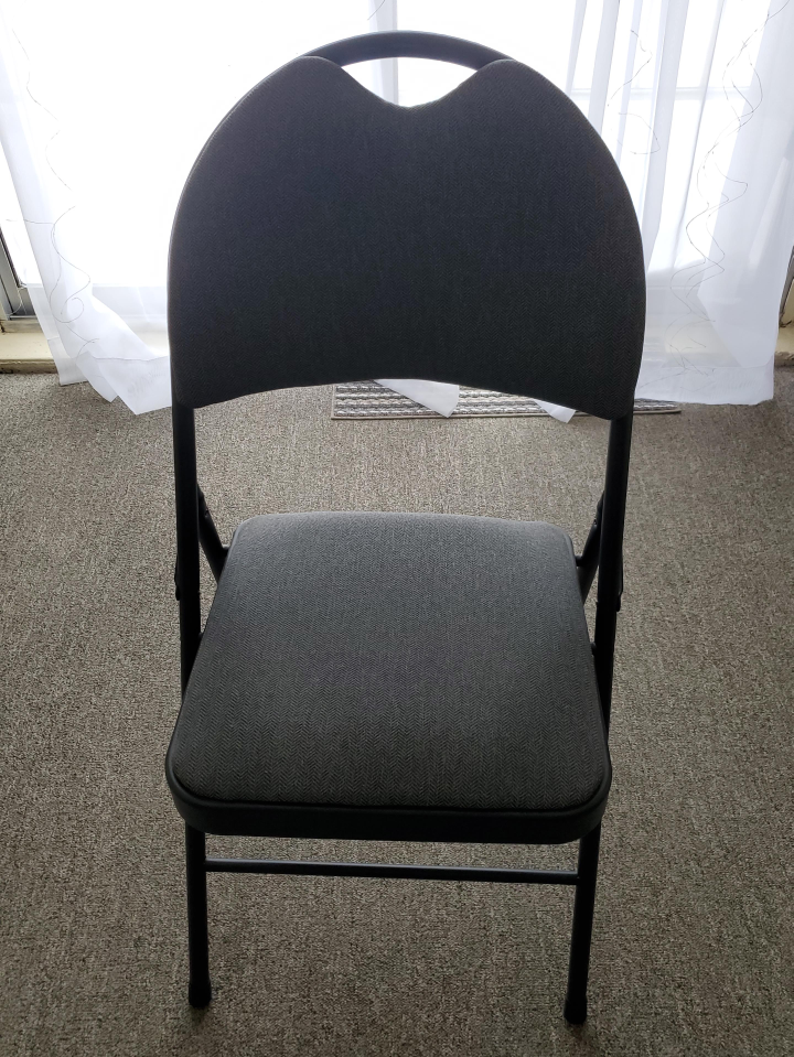 2 Grey Folding Chairs