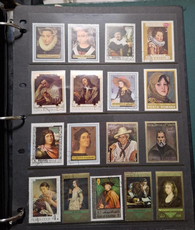 Collection of International Art and Portrait Stamps