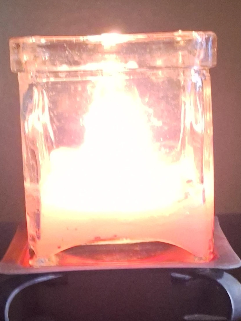 Glass Candle Holder with Candle