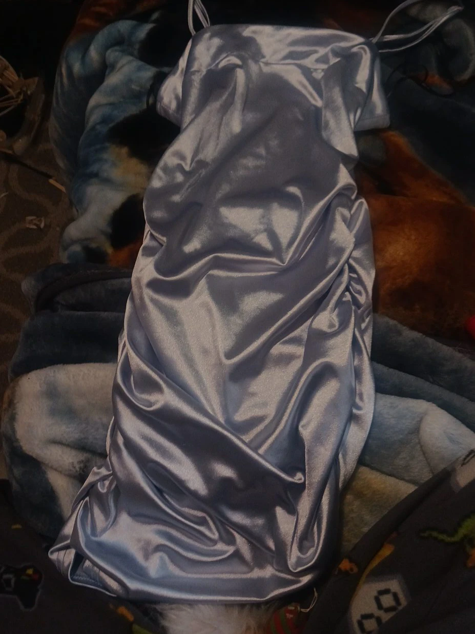 Blue Satin Dress