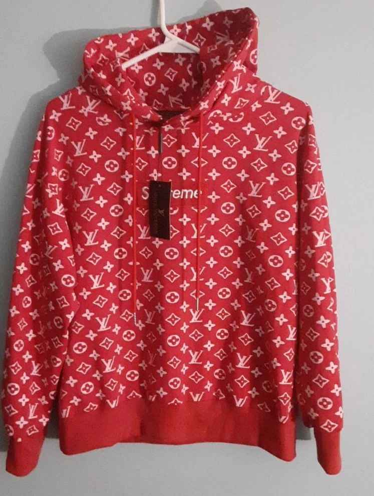Louis Vuitton x Supreme Red Hoodie