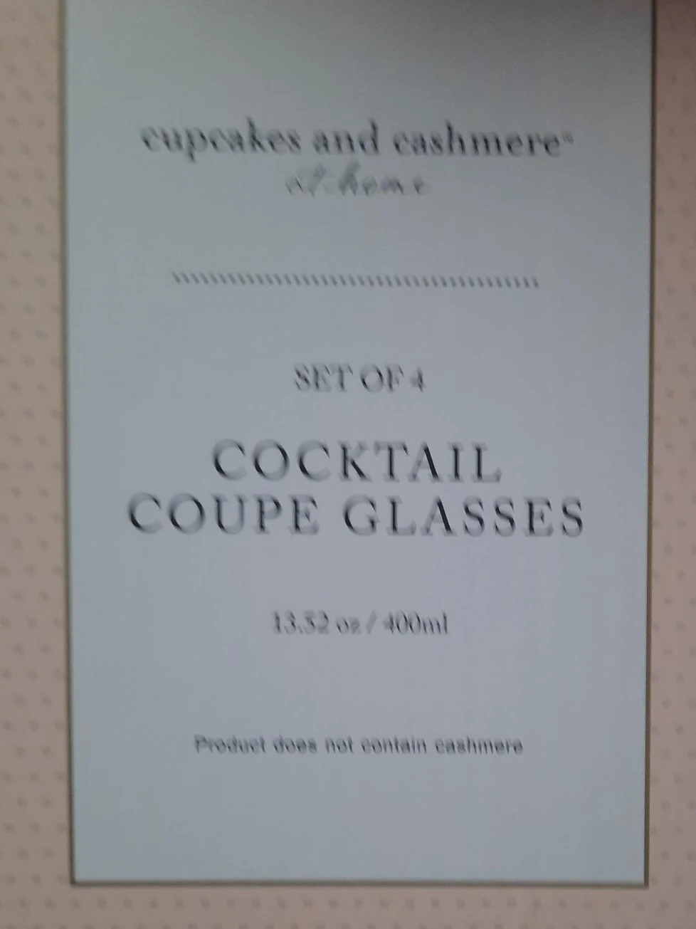 Cupcakes and Cashmere Cocktail Coupe Glasses - Set of 4🏆