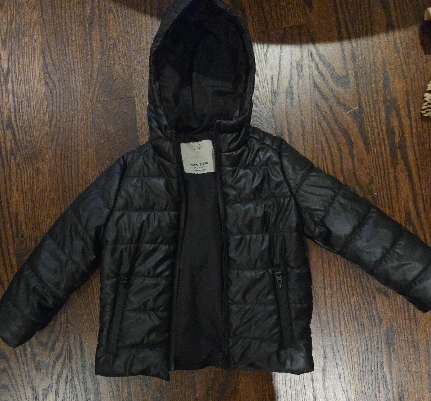 Zara Kids Black Puffer Jacket - Size 5