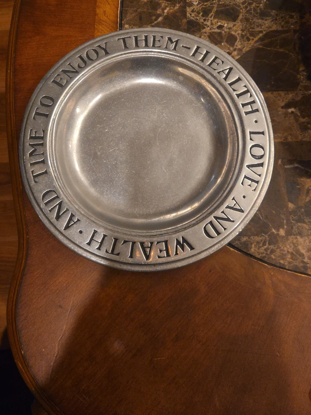 Wilton Pewter Plate - Time to Enjoy