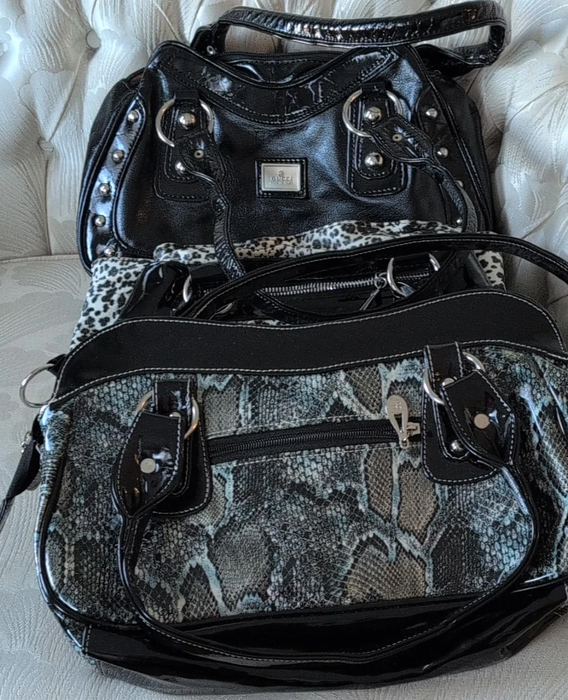 3  Black Handbags $ 10 each