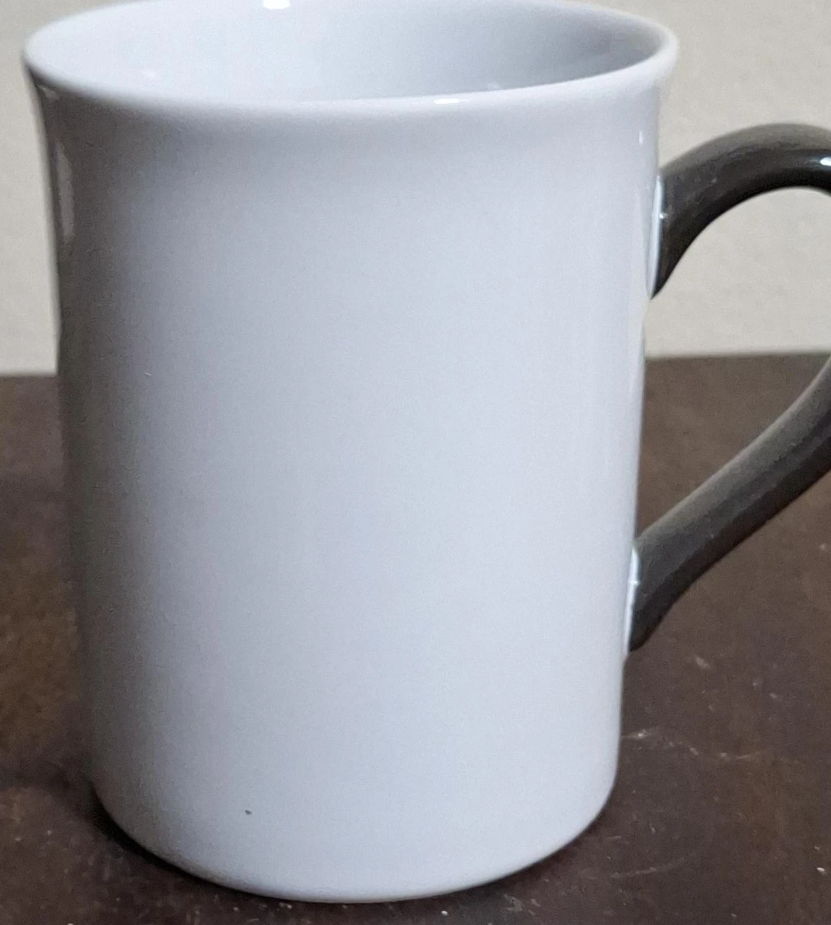 White Mug with Black Handle