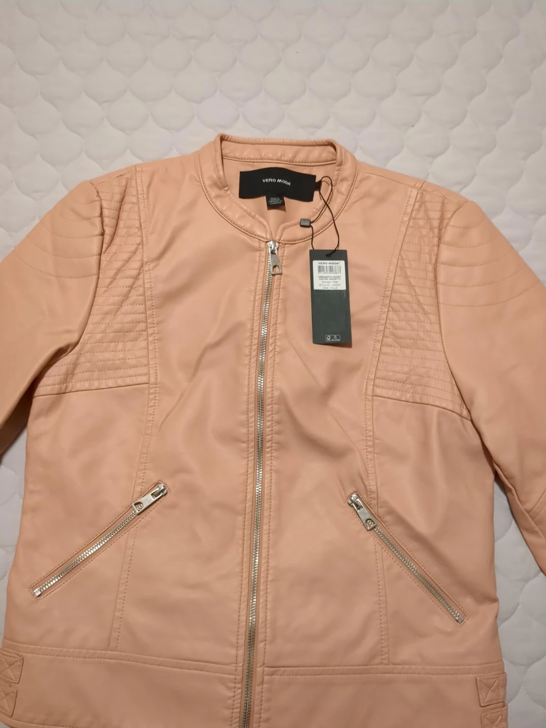 VERO MODA Pink Faux Leather Jacket