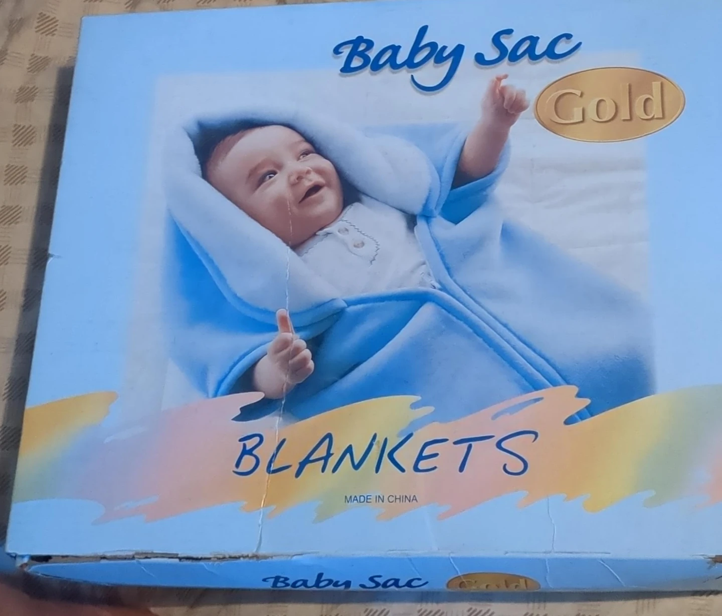Baby Sac Gold Blanket - New in Box