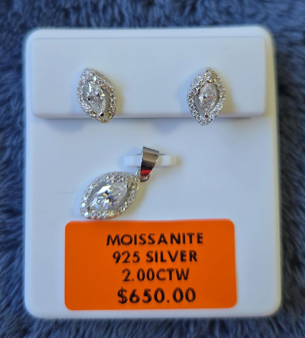 Moissanite 925 Silver Jewelry Set