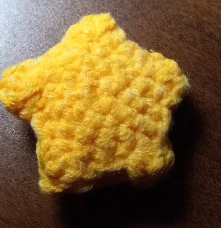 Yellow Crocheted Star Decoration