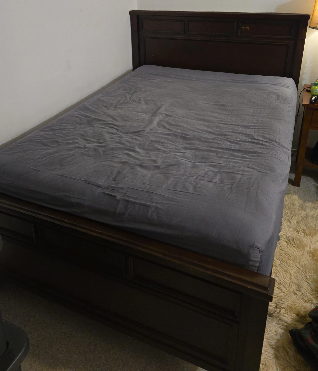 Dark Brown Solid Wood Bed Frame