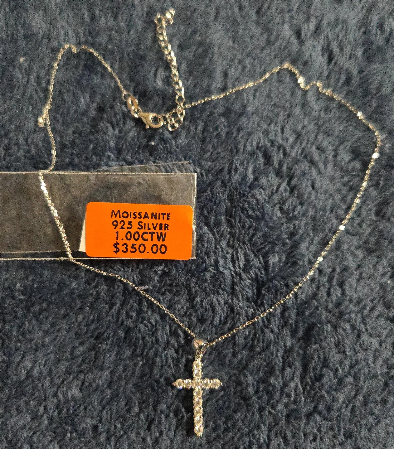CYW Moissanite Cross Necklace 925 Silver