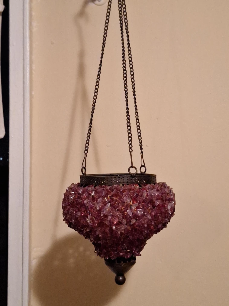 Hanging Crystal Candle Holder