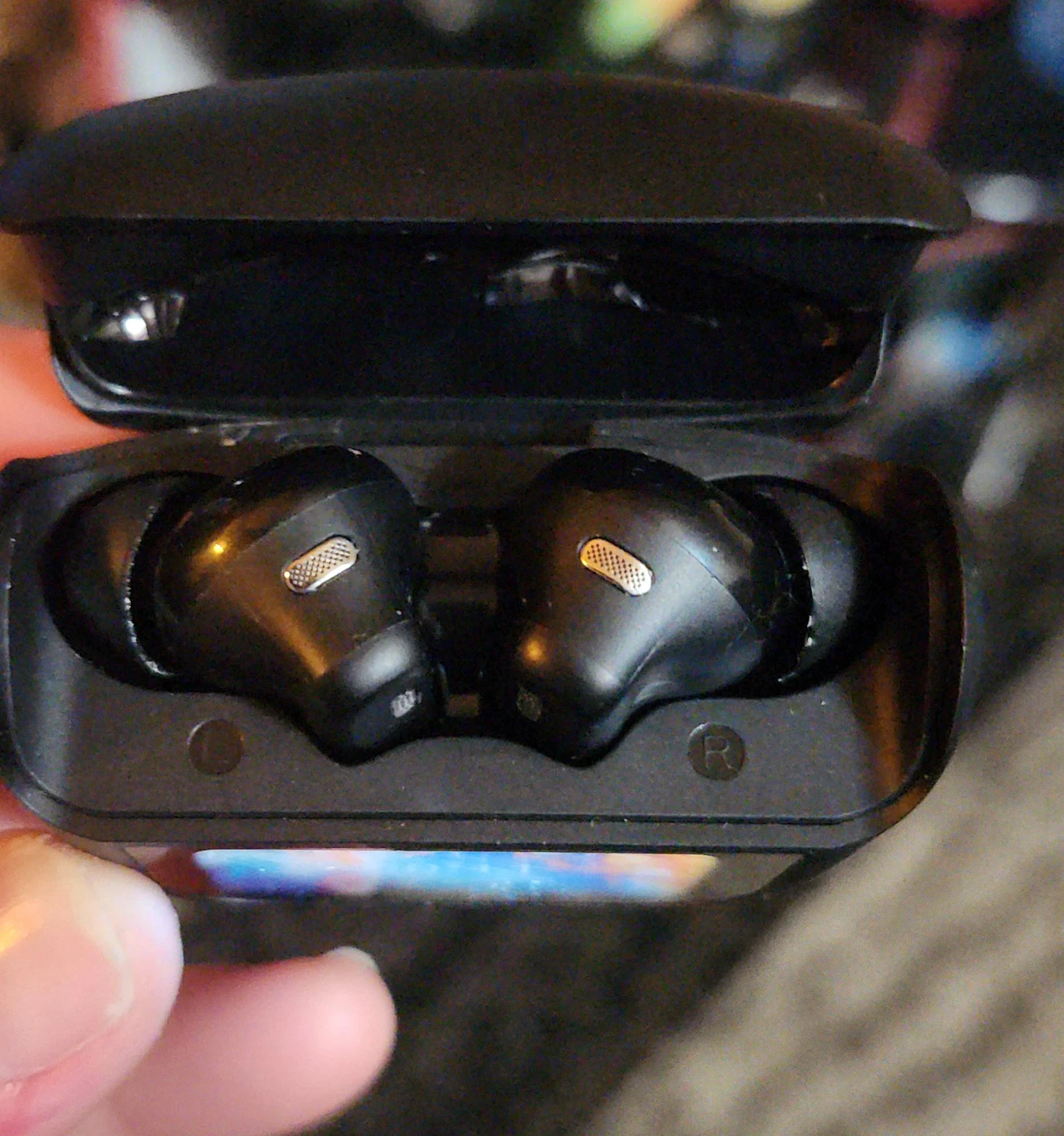 Black Wireless Earbuds with Charging Case