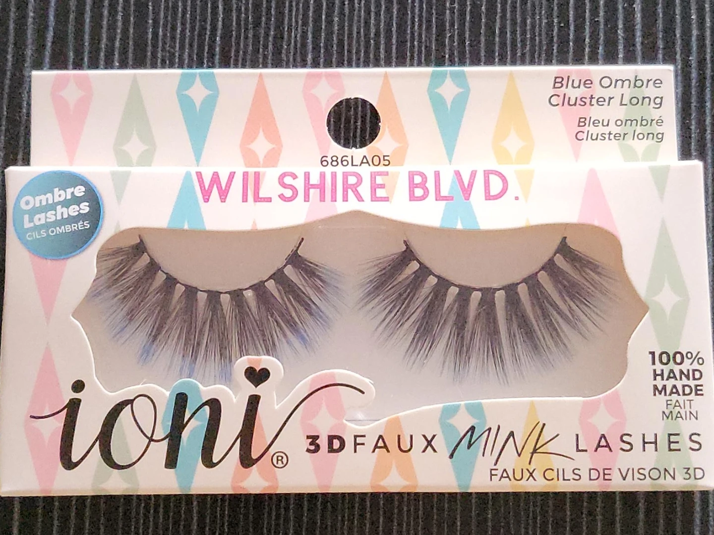 Ioni Blue Ombre Cluster Long 3D Faux Mink Lashes