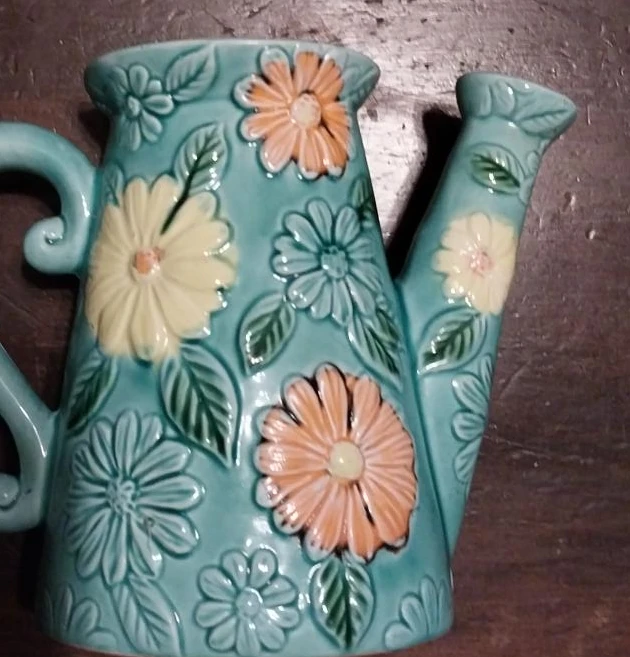 Ceramic Watering Can Vase - Floral Design