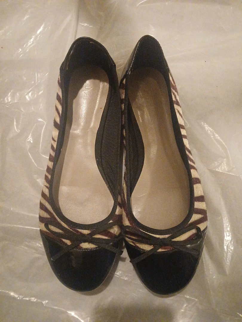 Ami Clubwear Zebra Print Ballet Flats size 7 or 8.