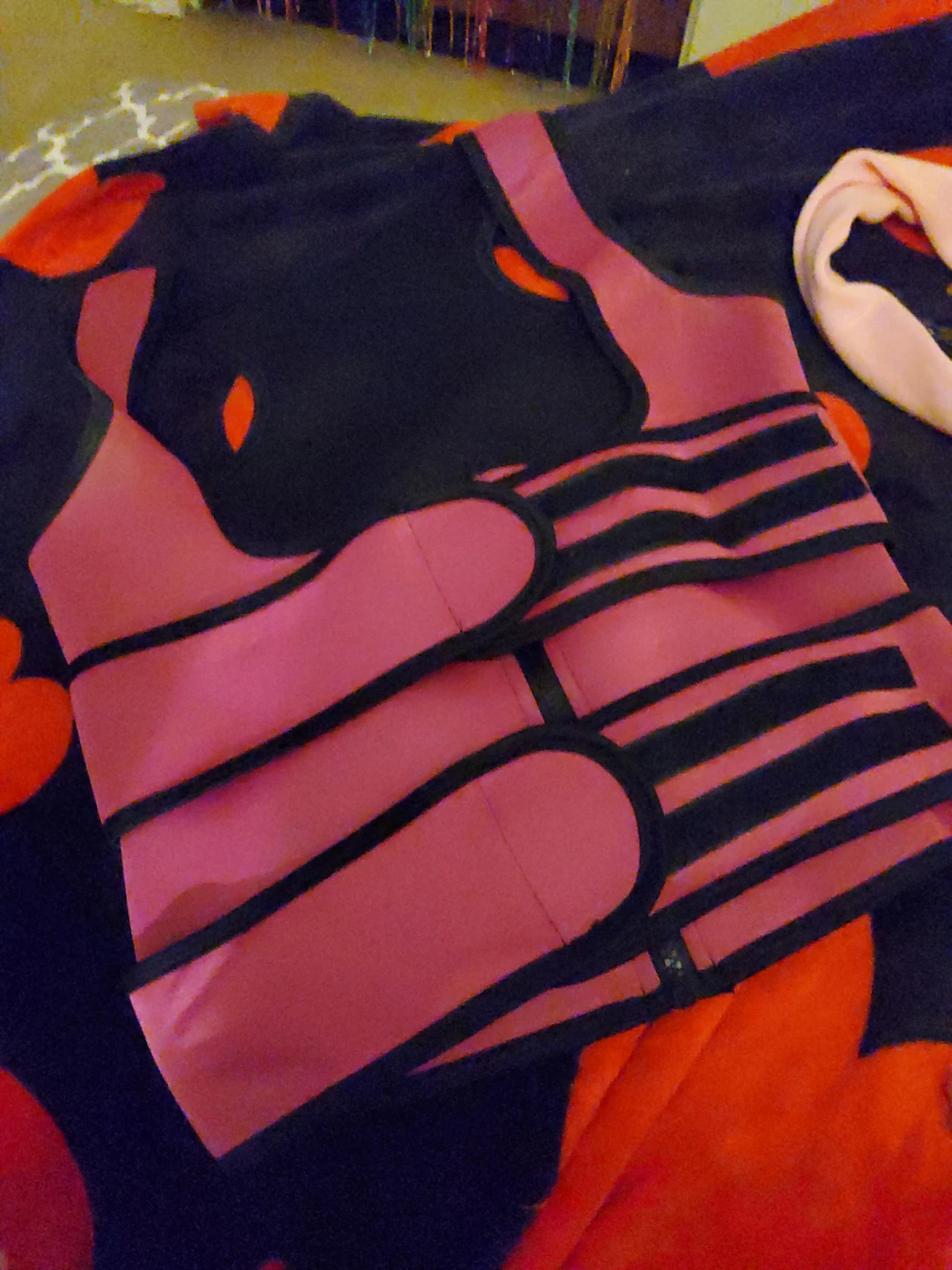 Pink Neoprene & Polyester Blend Waist Trainer Vest
