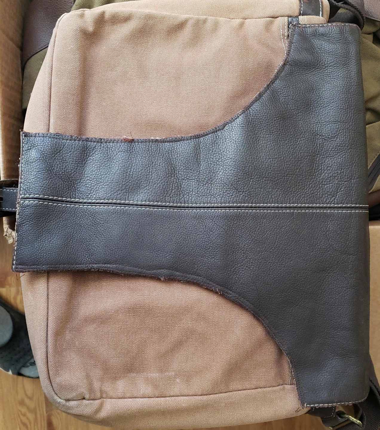 Canvas and Leather Messenger Bag