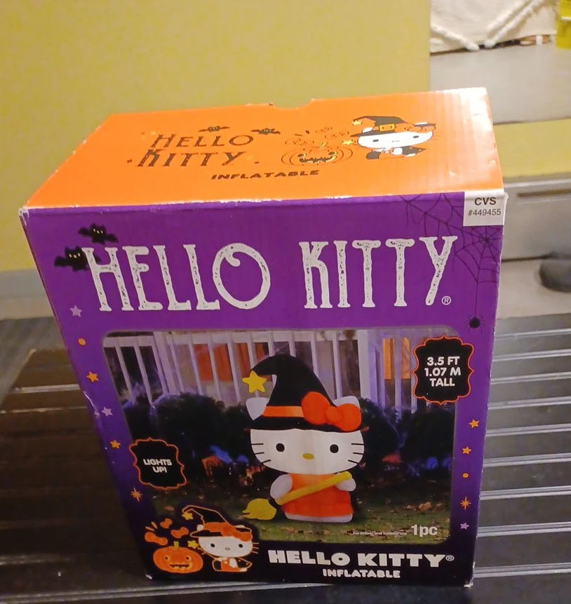 Hello Kitty Halloween Inflatable, 3.5ft Tall
