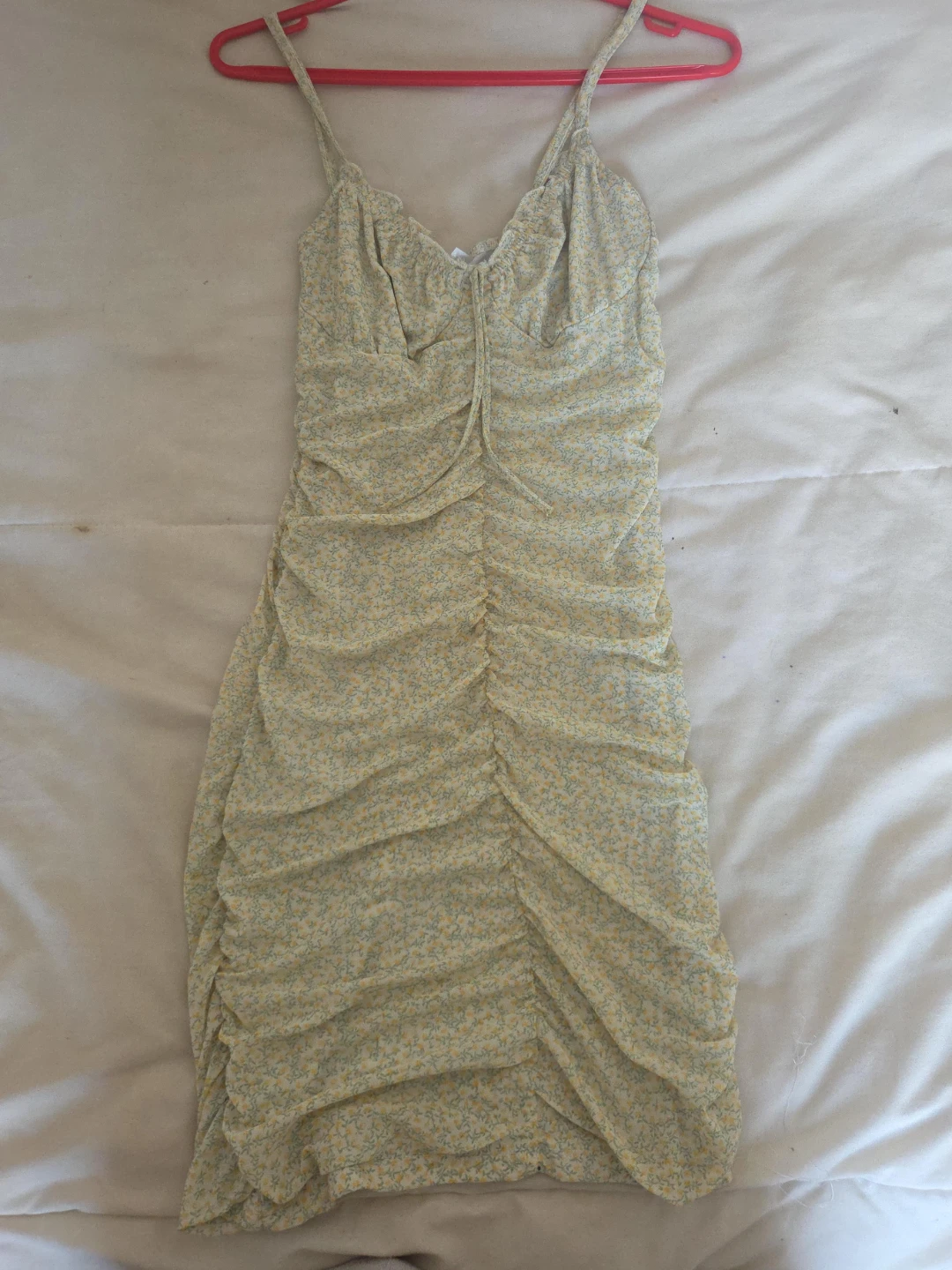 H&M Divided Floral Ruched Mini Dress Size S