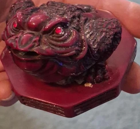 Red Toad Figurine with Red Eyes