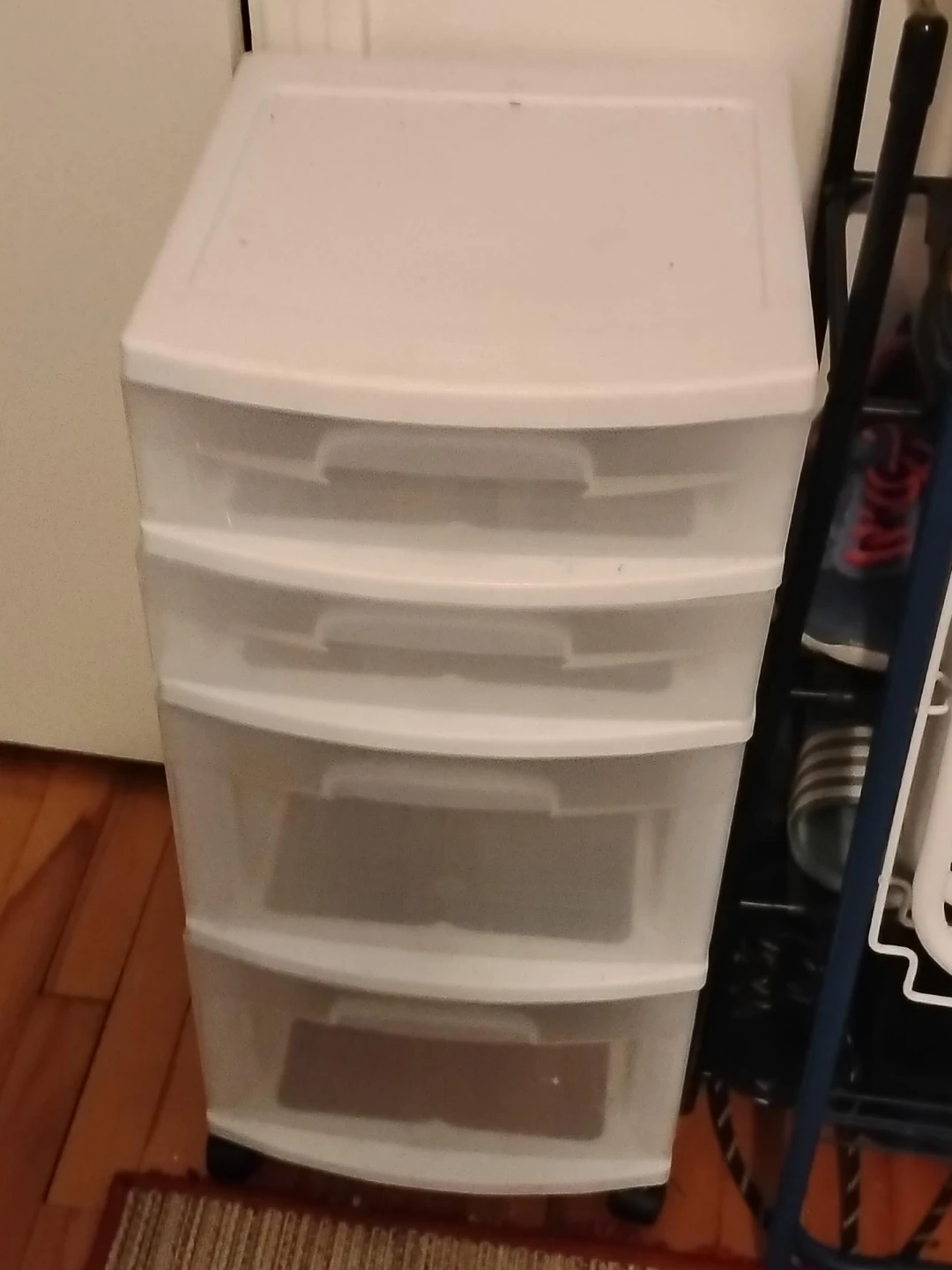 White 4-Drawer Rolling Storage Cart