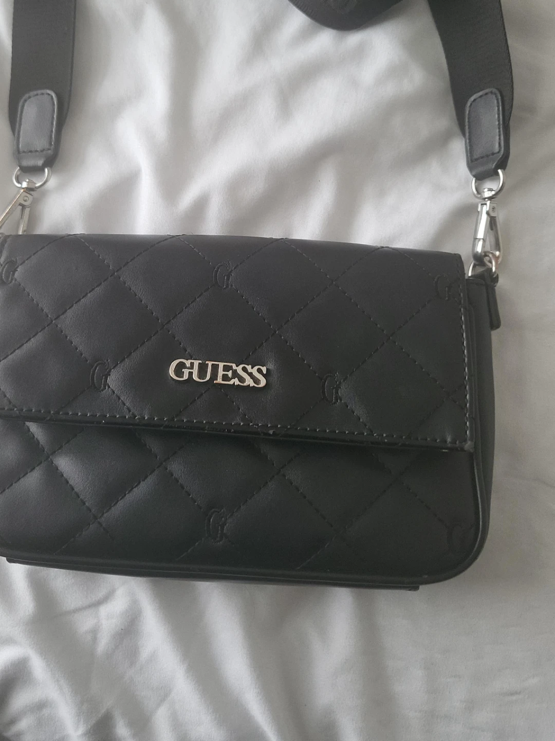 Guess Black Quilted Crossbody Bag