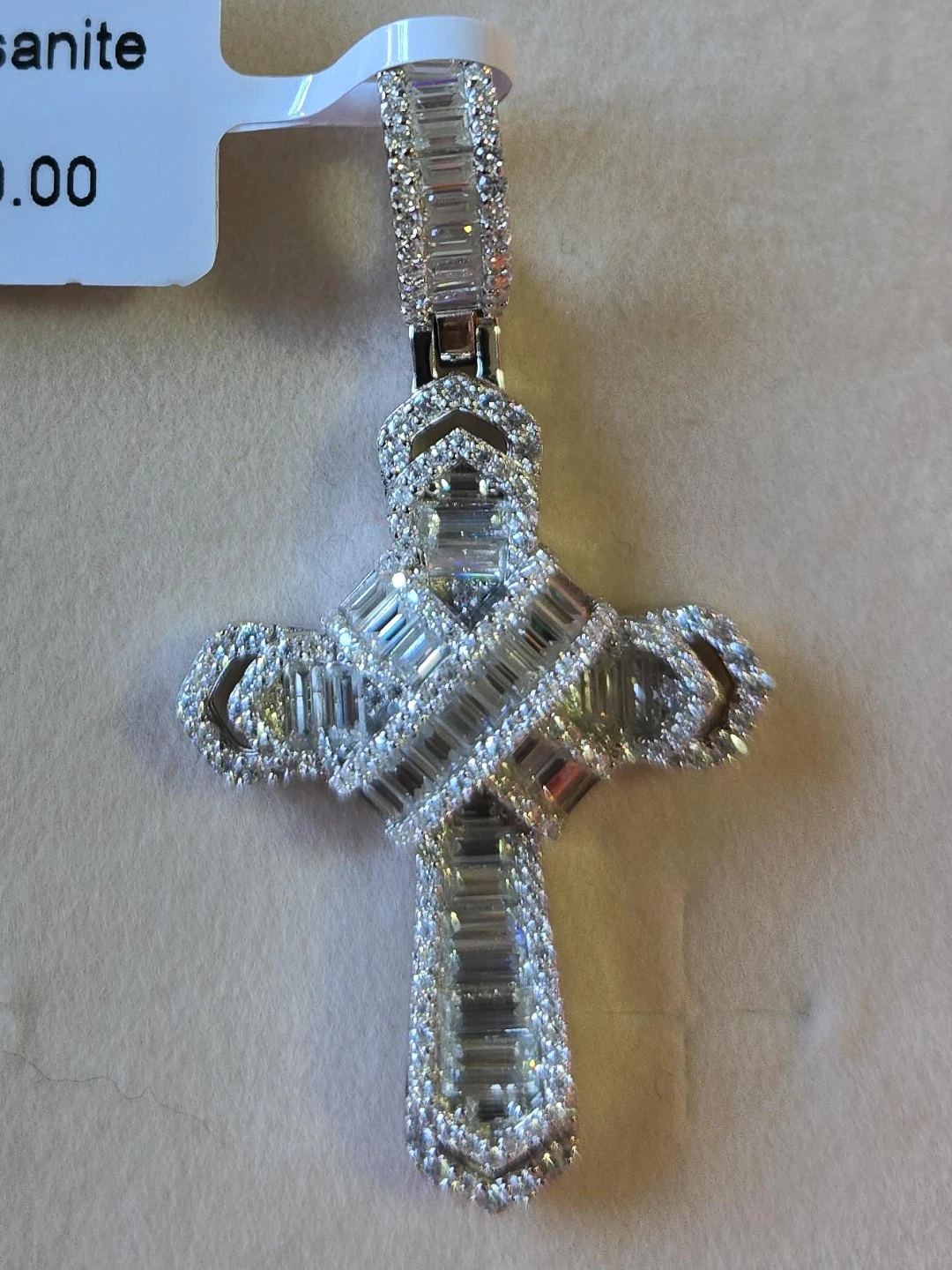 Moissanite Cross Pendant 2.54carats