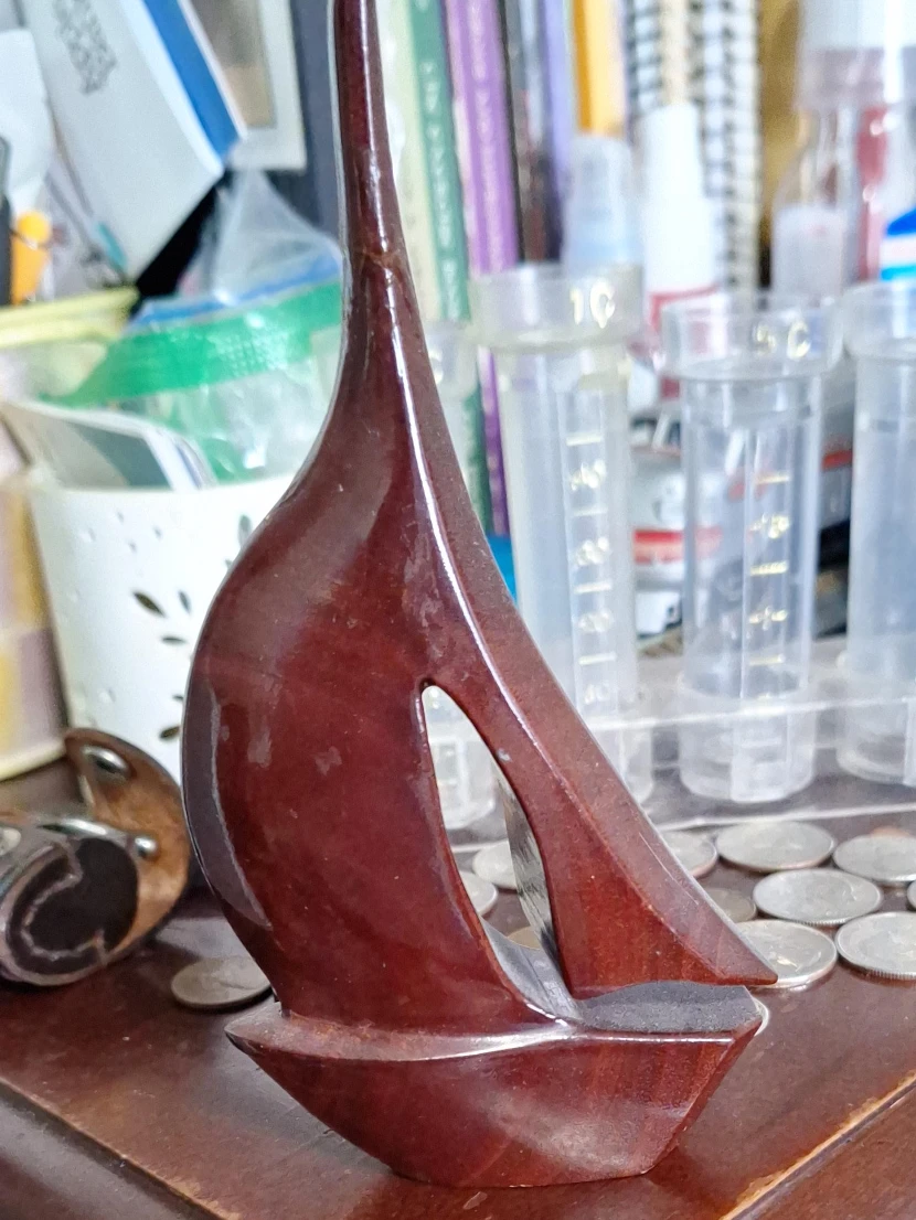 Wooden Sailboat Figurine