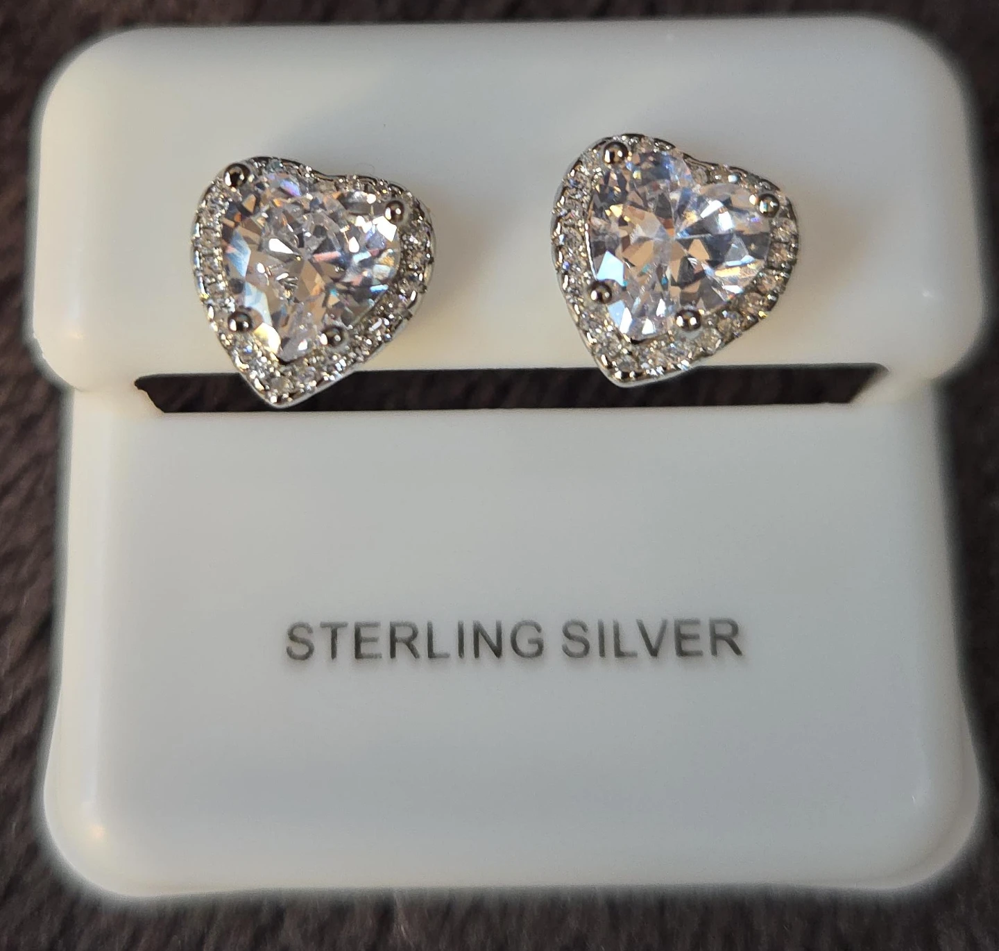 Sterling Silver Heart Stud Earrings