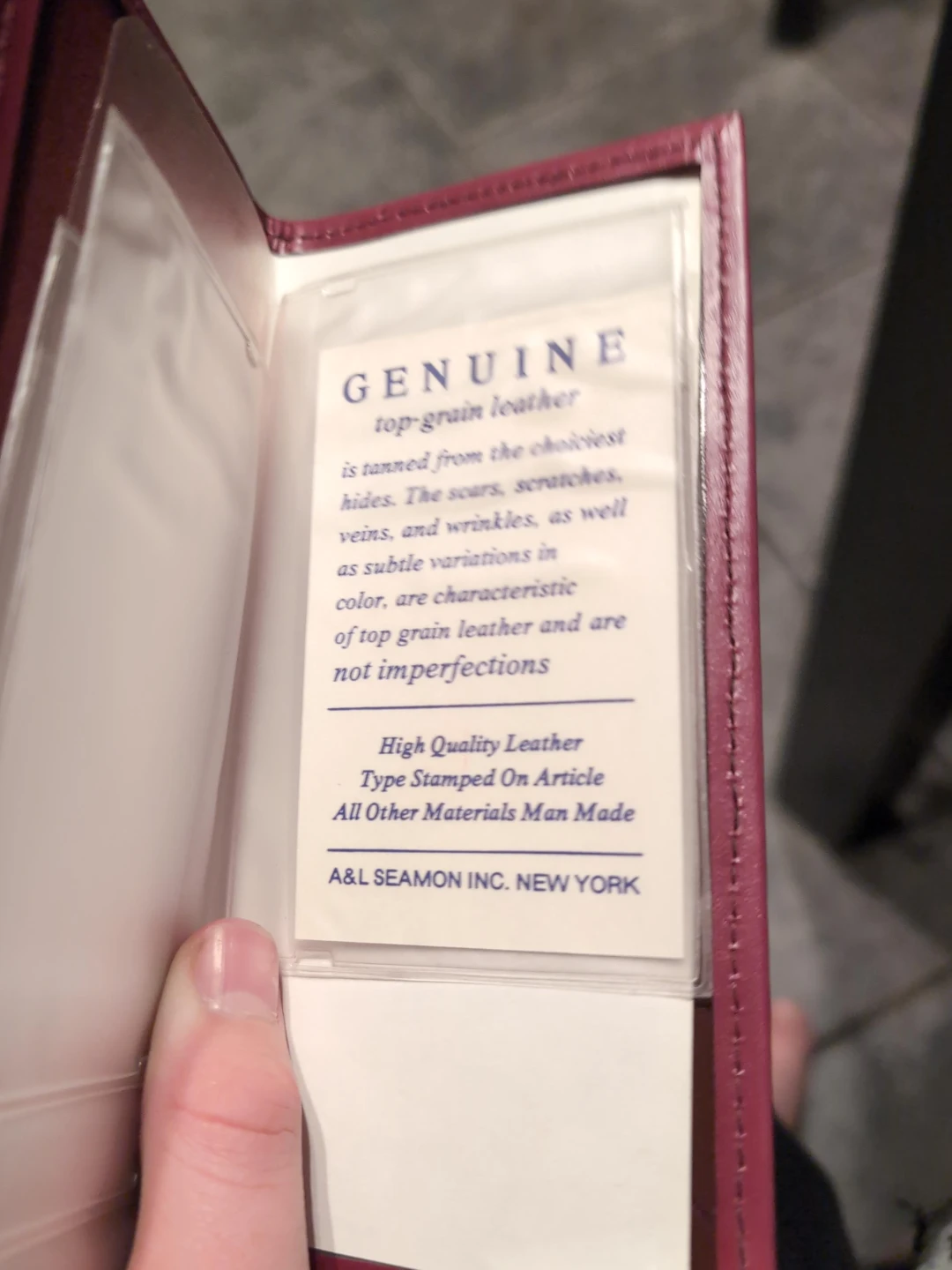 Genuine Top-Grain Leather Checkbook Cover