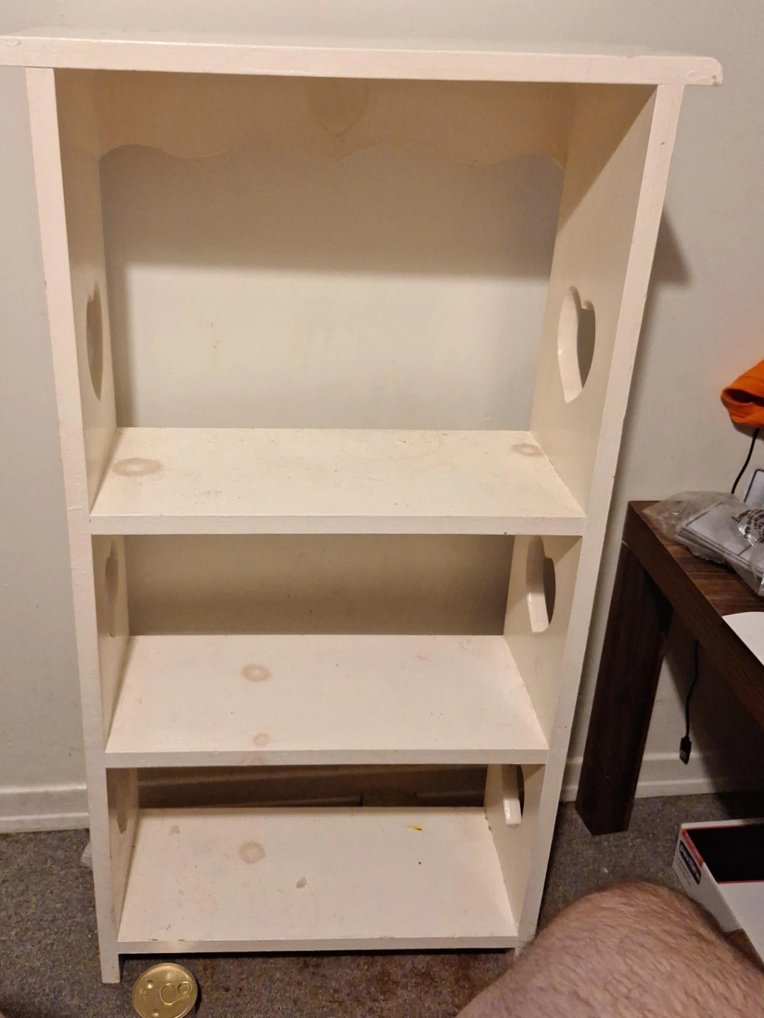 Wooden Shelf with Heart Cutouts