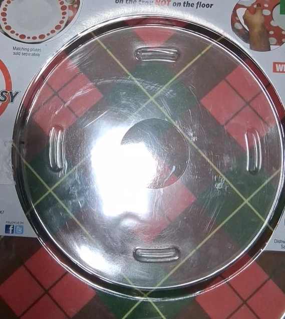 Round Plaid Serving Tray