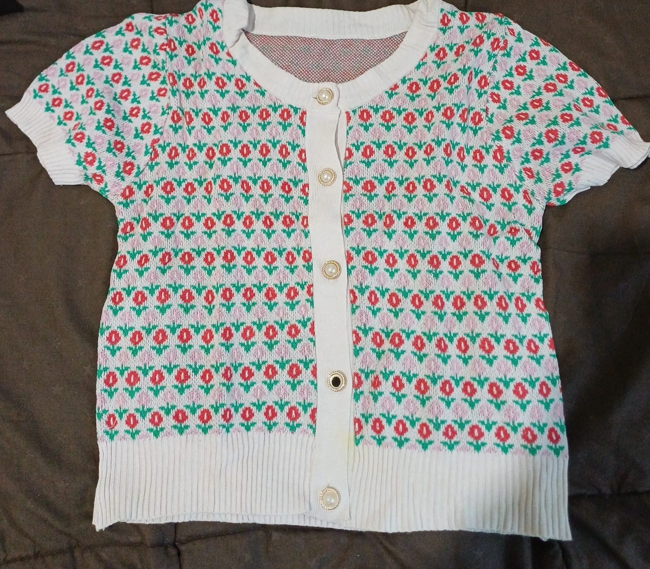 Floral Knit Cardigan (XS-S)