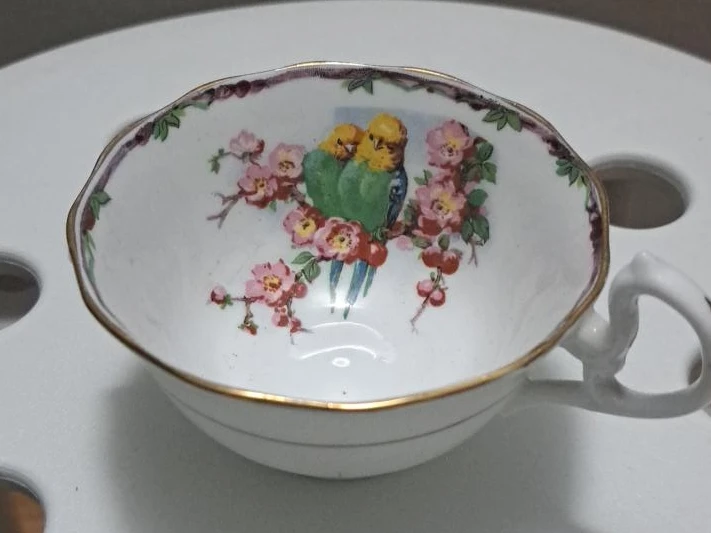 Vintage Floral Bird Teacup-England